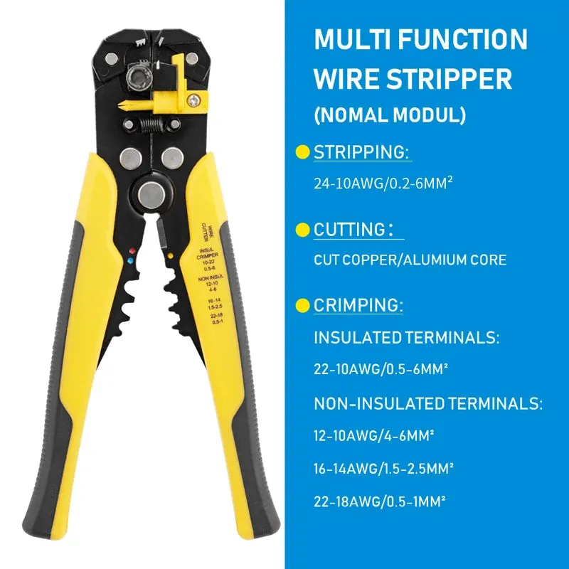 Cortador de cabo crimper ajustável automático descascador de fio multifuncional alicate terminal ferramenta mão