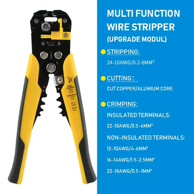 Cortador de cabo crimper ajustável automático descascador de fio multifuncional alicate terminal ferramenta mão