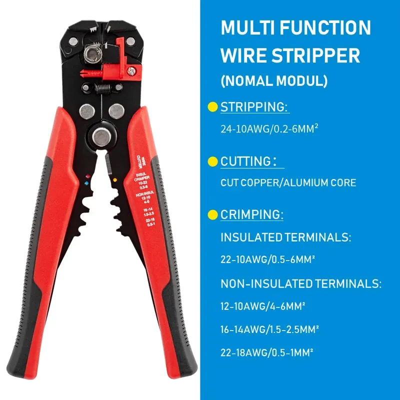 Cortador de cabo crimper ajustável automático descascador de fio multifuncional alicate terminal ferramenta mão