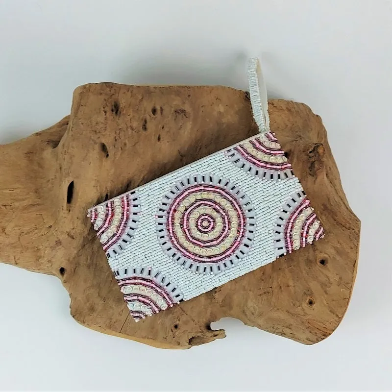 Cosmetic bag - vanity bag with miniature beads