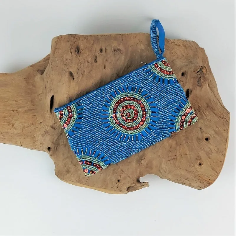 Cosmetic bag - vanity bag with miniature beads