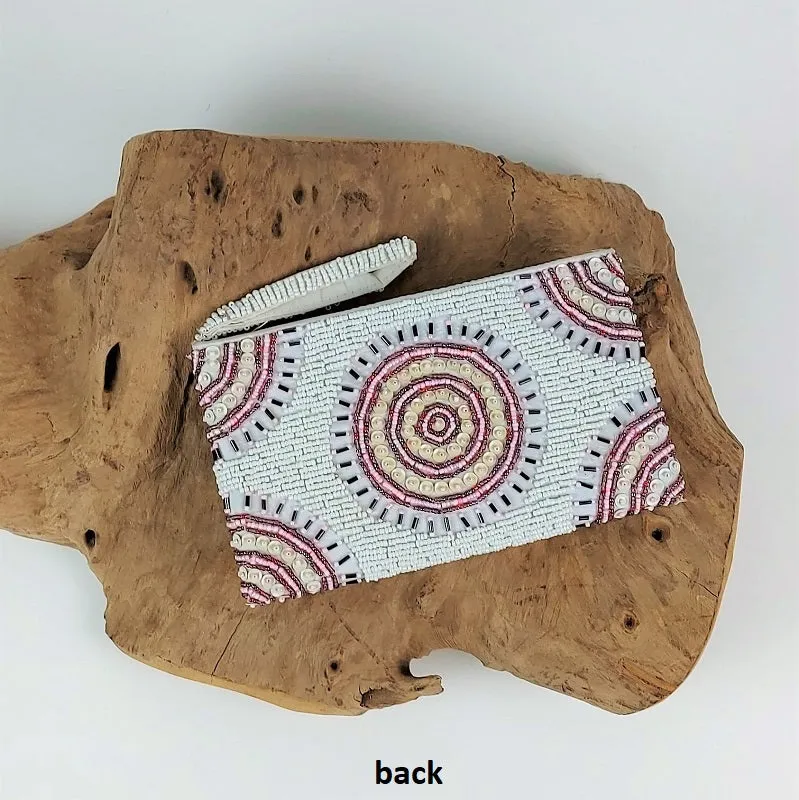 Cosmetic bag - vanity bag with miniature beads