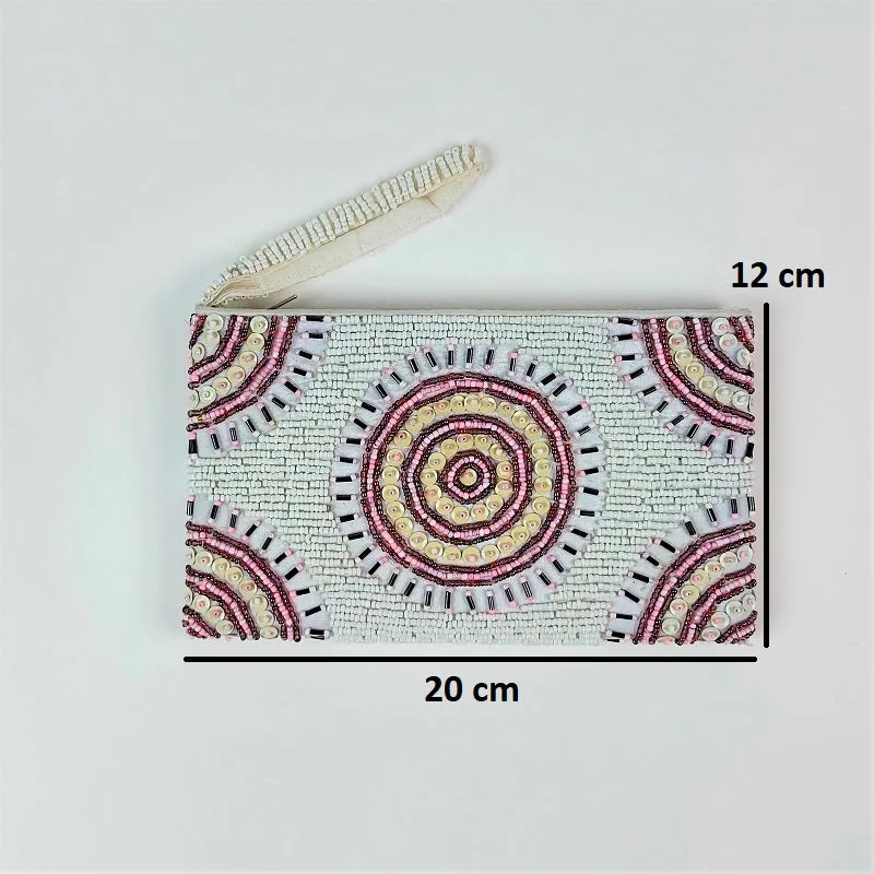Cosmetic bag - vanity bag with miniature beads
