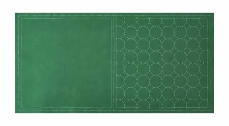 Cosmo Sashiko Cotton & Linen Precut Fabric - Circle - Green