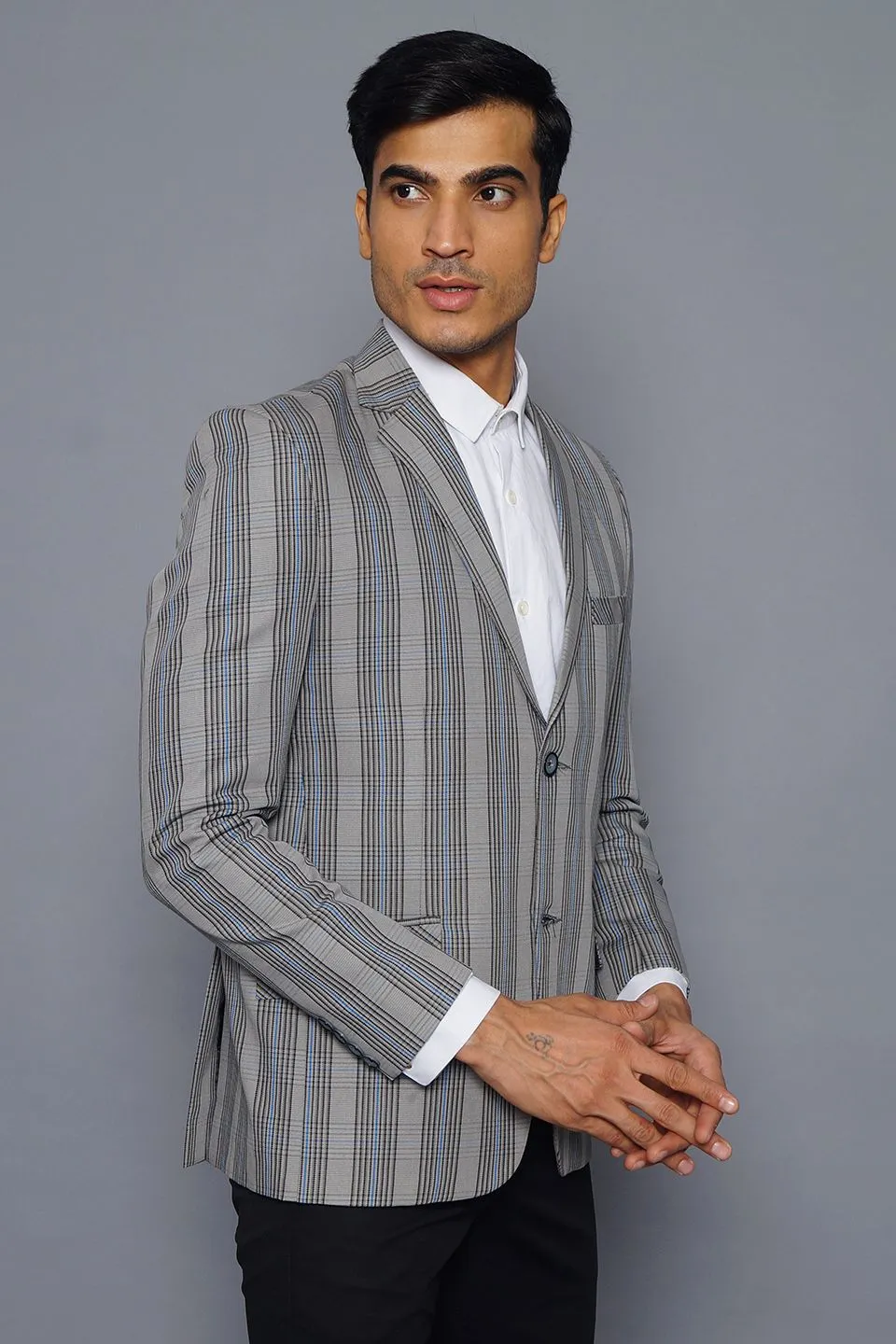 Cotton Silver Blazer