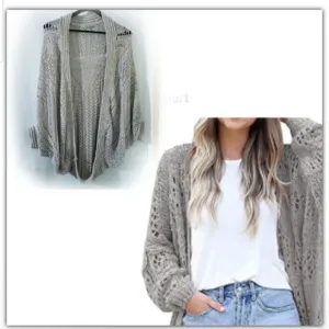 Crochet Knitted open cardigan