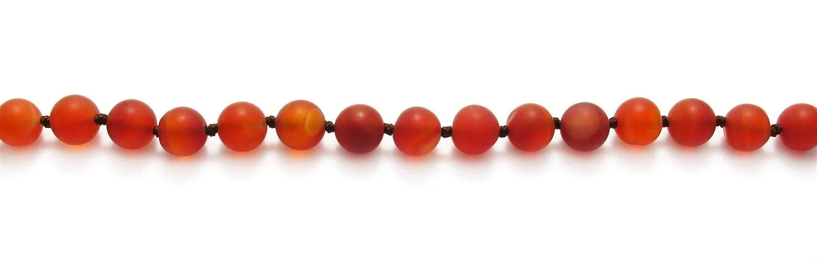 Dazzling Genuine Red Carnelian 60" Bead Necklace with 9mm Beads.