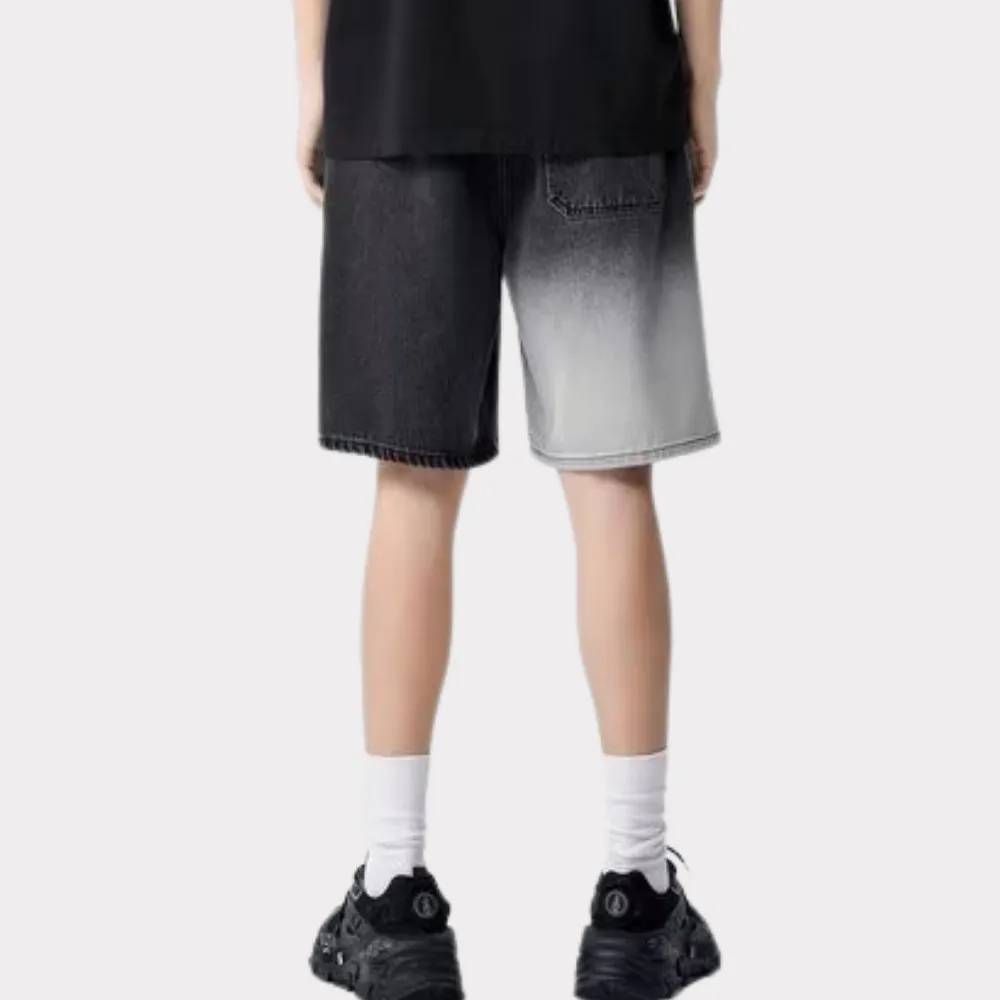 Designed Gradient Letter Drawstring Shorts