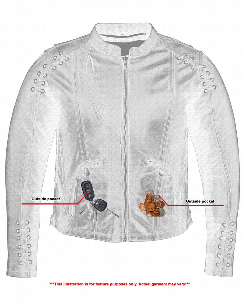 DS Women's Stylish Jacket with Grommet and Lacing Accents