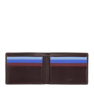 DUDU Men's Wallet Rfid Block In Small Skfully Scheme Leather Pocket With Credit Card Slot