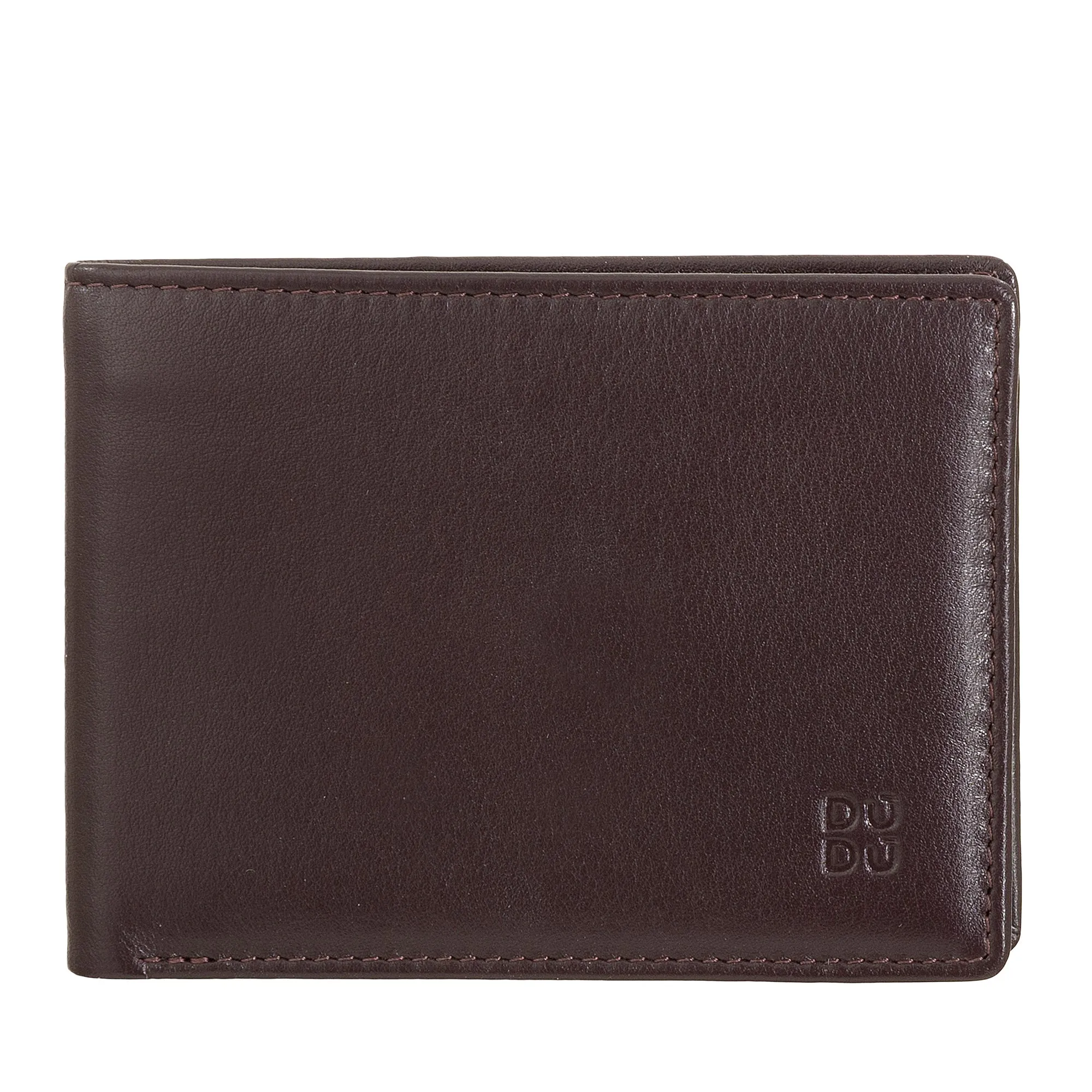 DUDU Men's Wallet Rfid Block In Small Skfully Scheme Leather Pocket With Credit Card Slot