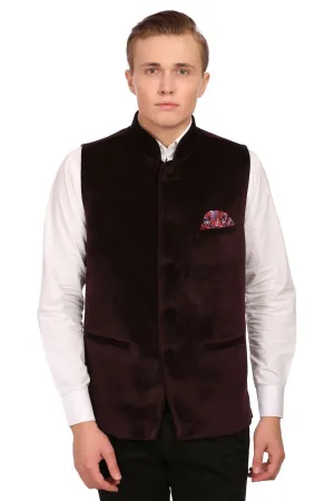 Dust Free Cotton Velvet Red Modi Nehru Jacket