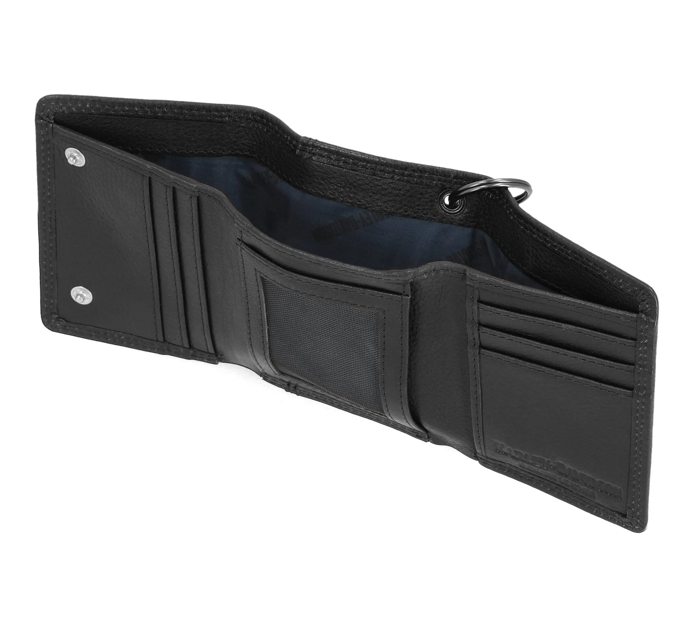 Eagle Trifold Wallet With Chain - Black