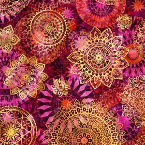 Eclectica by Quilting Treasures  MEDALLIONS/PINK