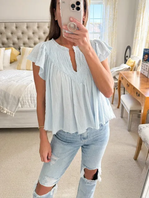 Elan Cornflower Blue Blouse
