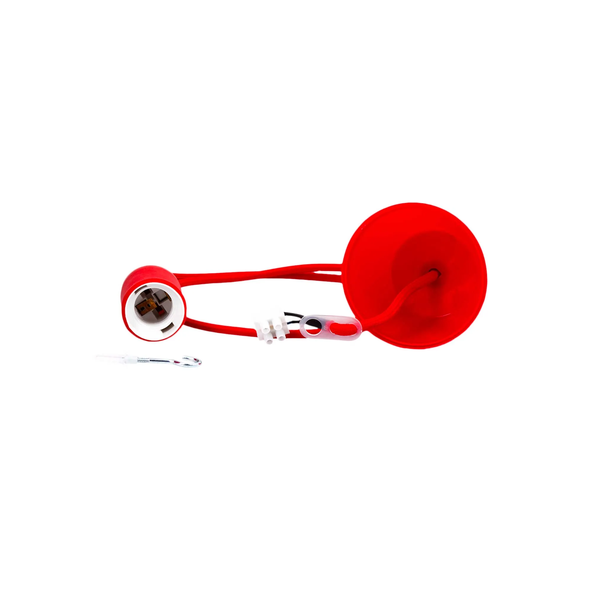 ElekTek Pendant Light Ceiling Rose Braided Flex E27 Silicone Lamp Holder