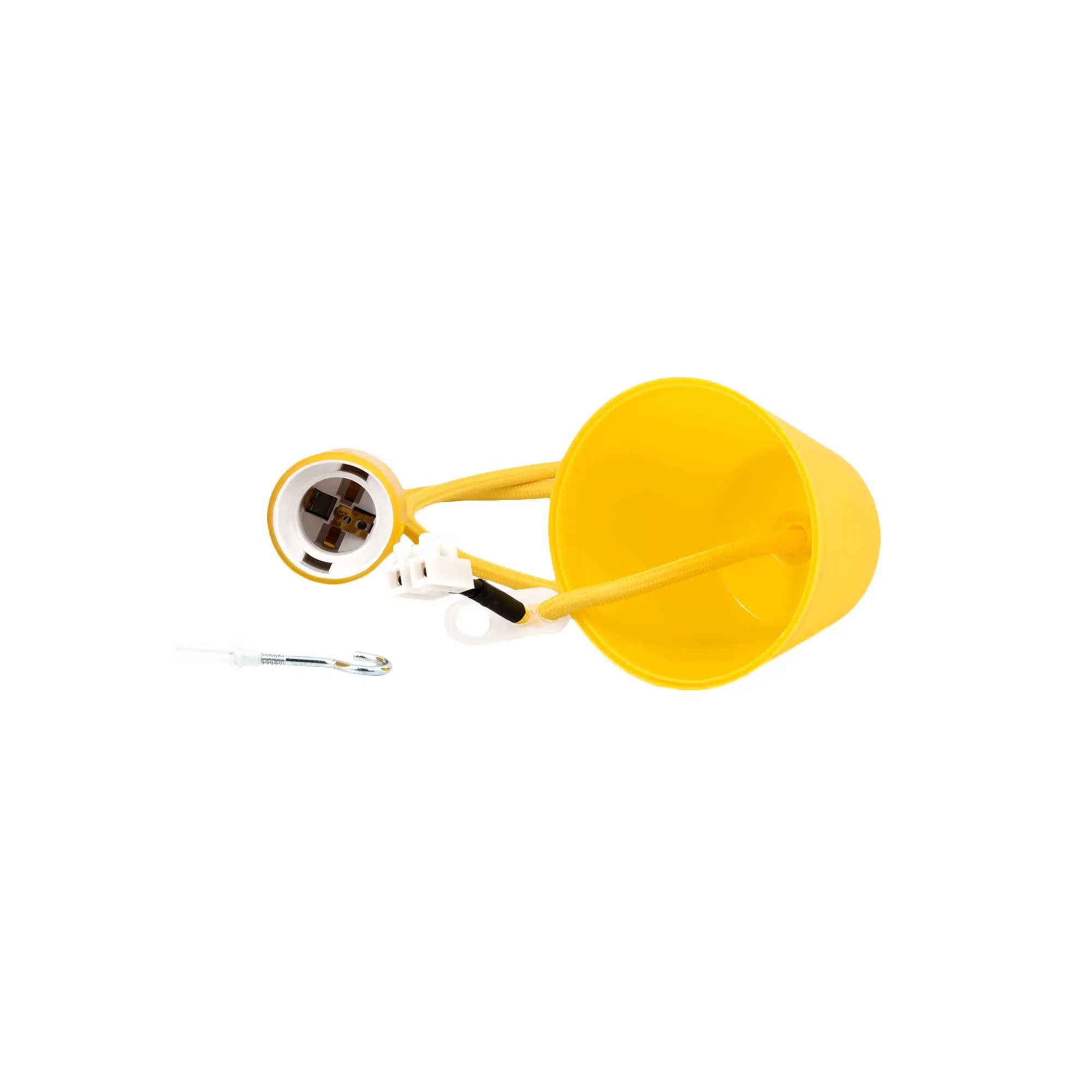 ElekTek Pendant Light Ceiling Rose Braided Flex E27 Silicone Lamp Holder