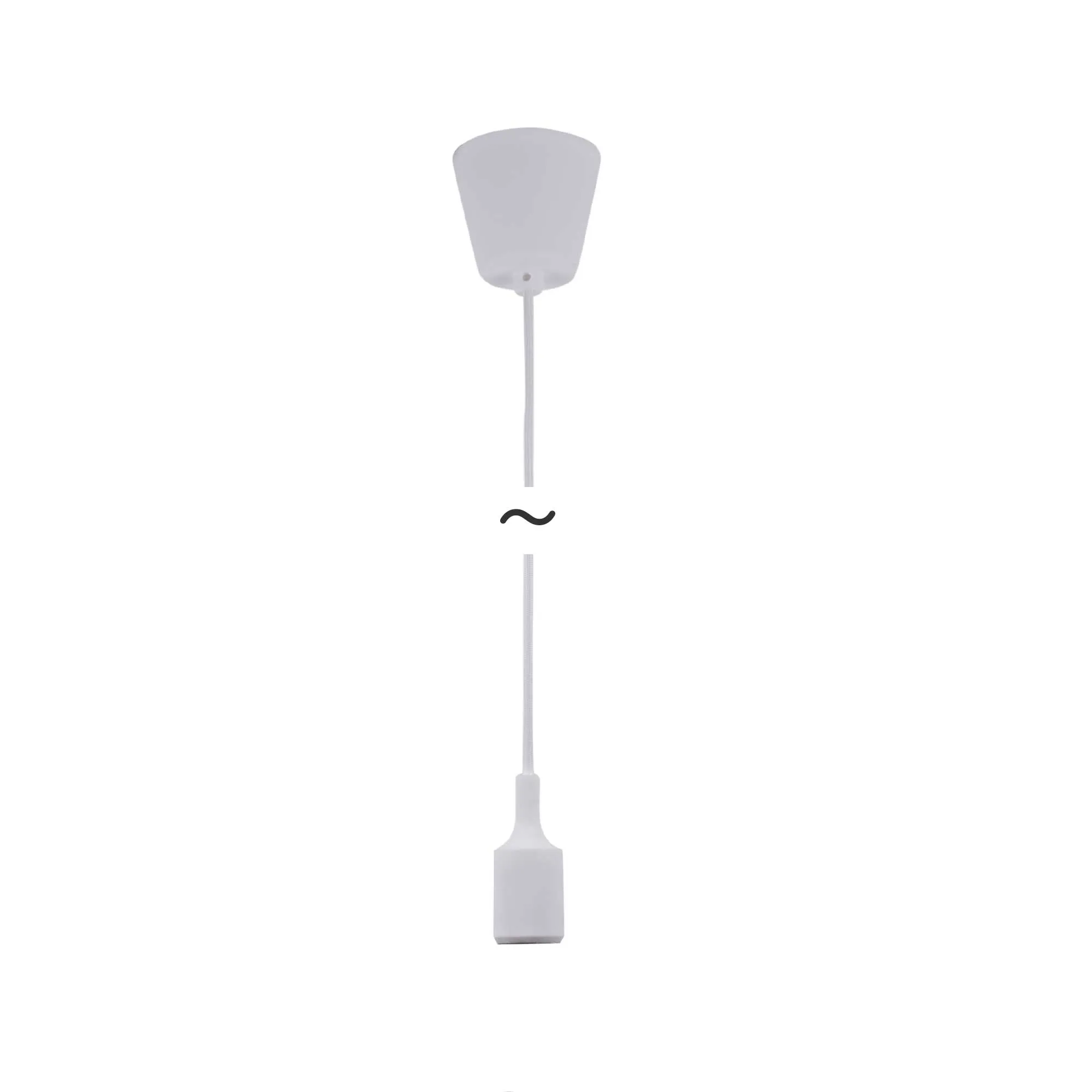 ElekTek Pendant Light Ceiling Rose Braided Flex E27 Silicone Lamp Holder