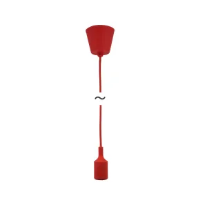 ElekTek Pendant Light Ceiling Rose Braided Flex E27 Silicone Lamp Holder