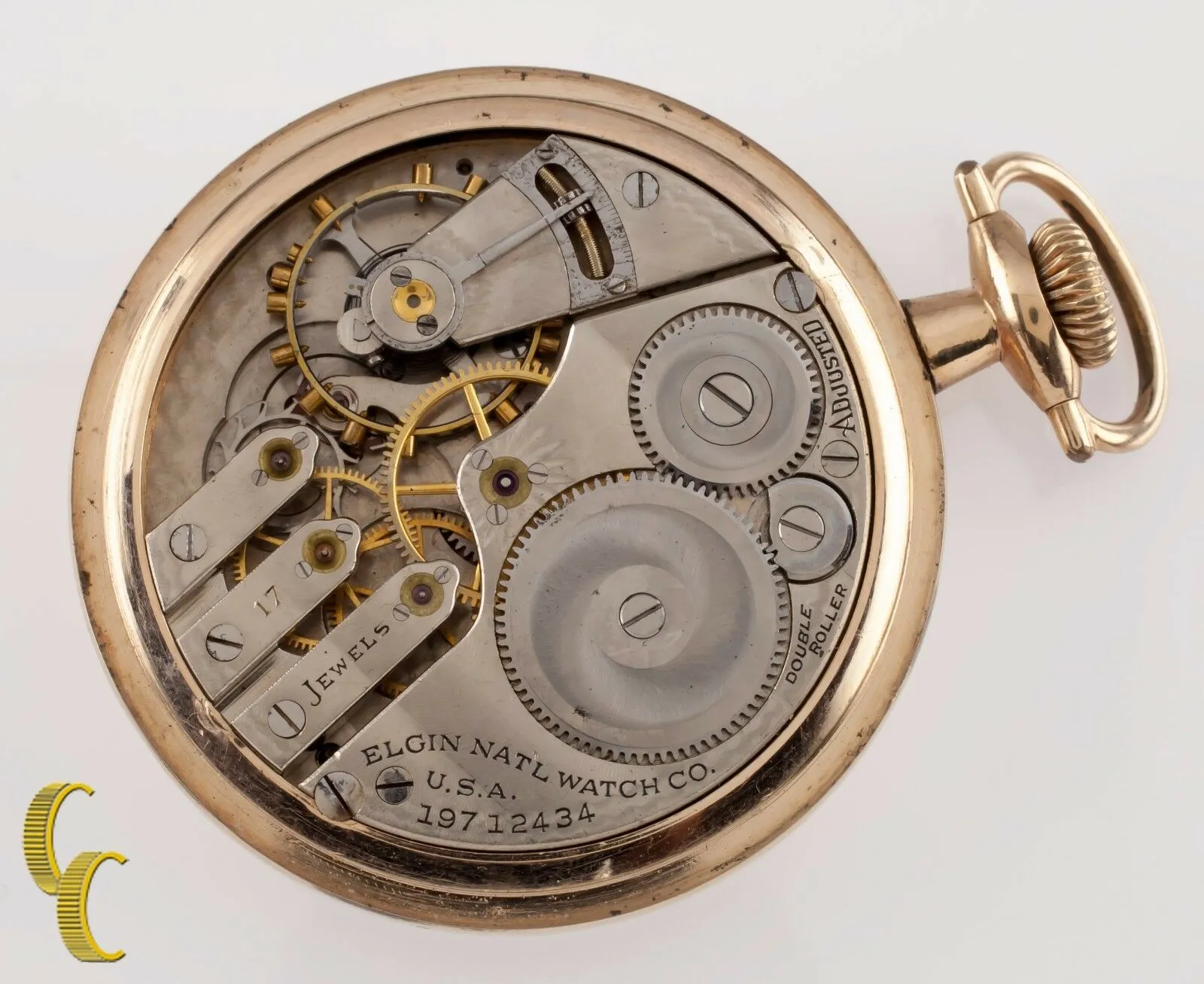 Elgin Grade 382 Gold Filled Pocket Watch 17 Jewel Size 16s Year: