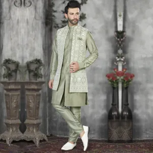 Enchantment Green Indowestern  for Men