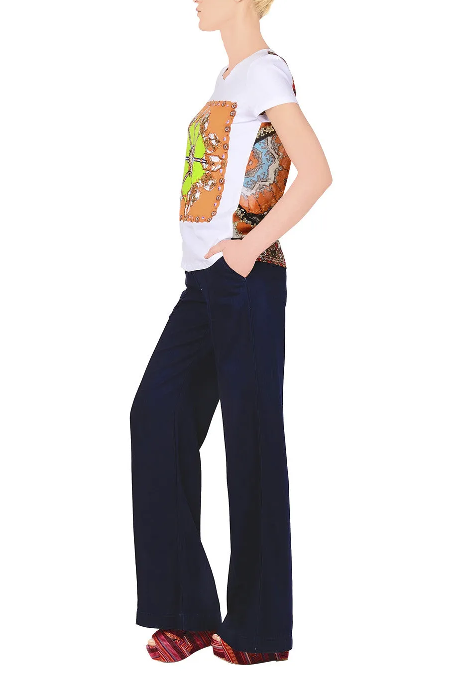 ETHNIQUE White Orange Top