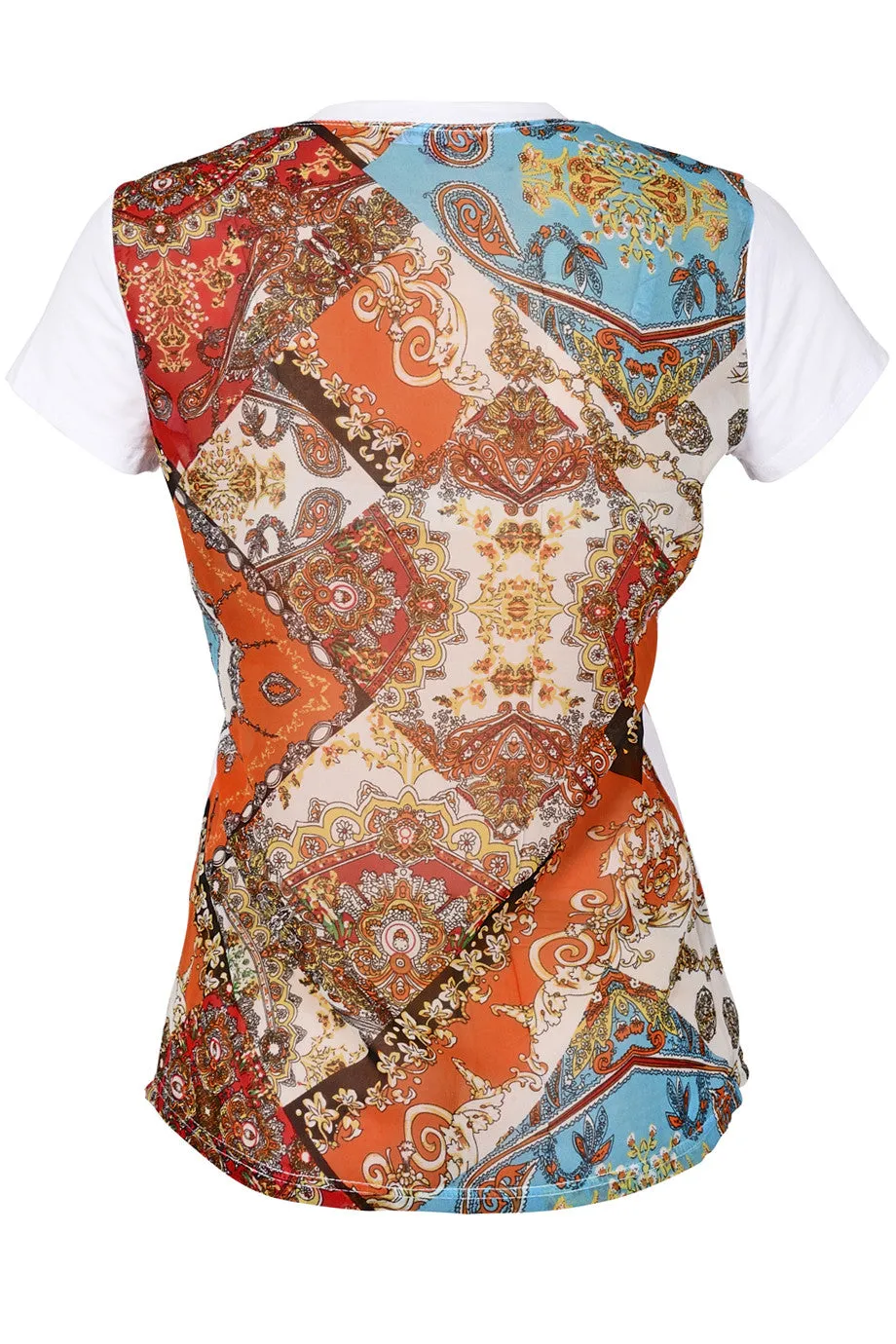 ETHNIQUE White Orange Top