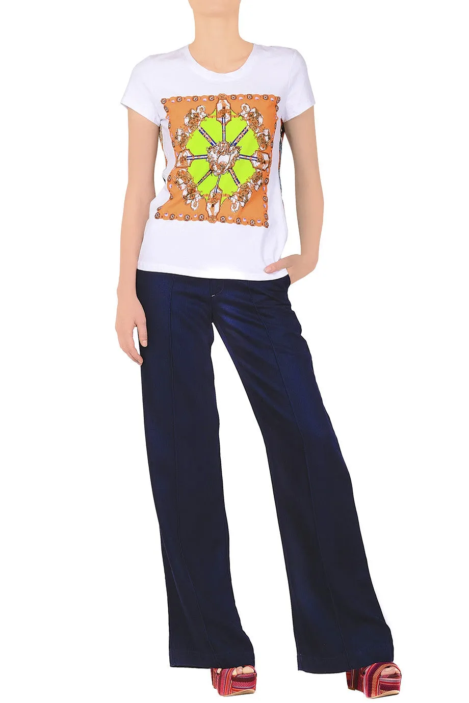 ETHNIQUE White Orange Top