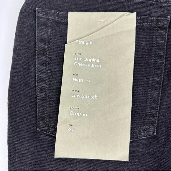 Everlane Women’s NWT Black The Original Cheeky Minimalist Jean W27 Crop/L25.5
