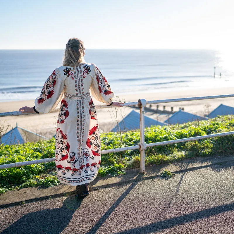 FARM RIO Cashew Mandala Cream Maxi Dress
