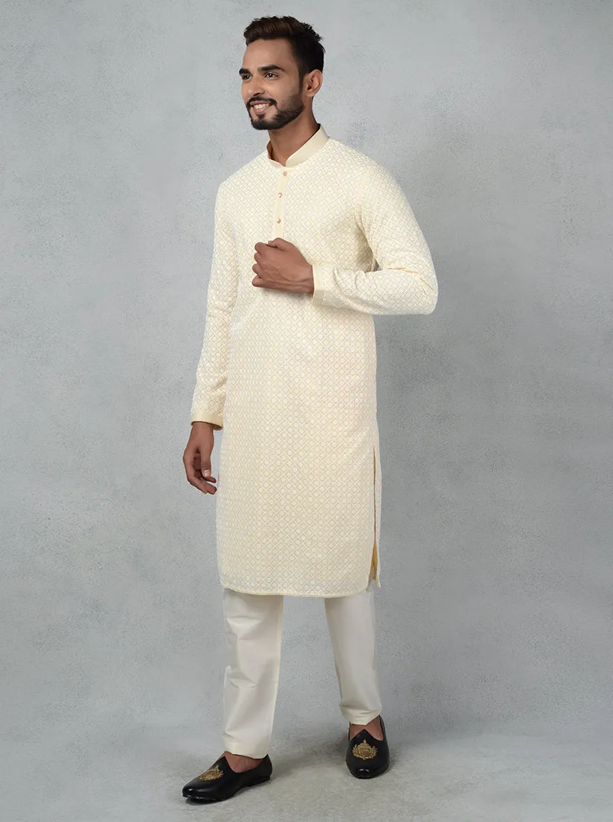 Fawn Cream Kurta Set | Azania