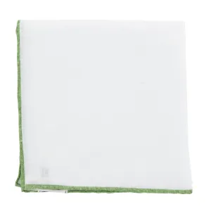 Fiori Di Lusso White Linen Pocket Square