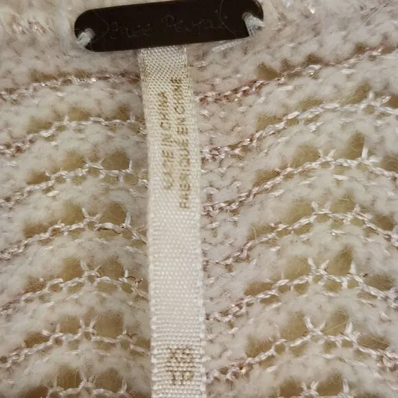 Free People Willow Caroline Bohemian Wool Angora Carjacking Sweater Size XS