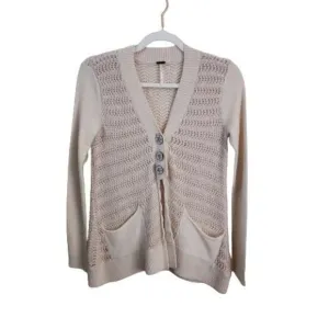 Free People Willow Caroline Bohemian Wool Angora Carjacking Sweater Size XS