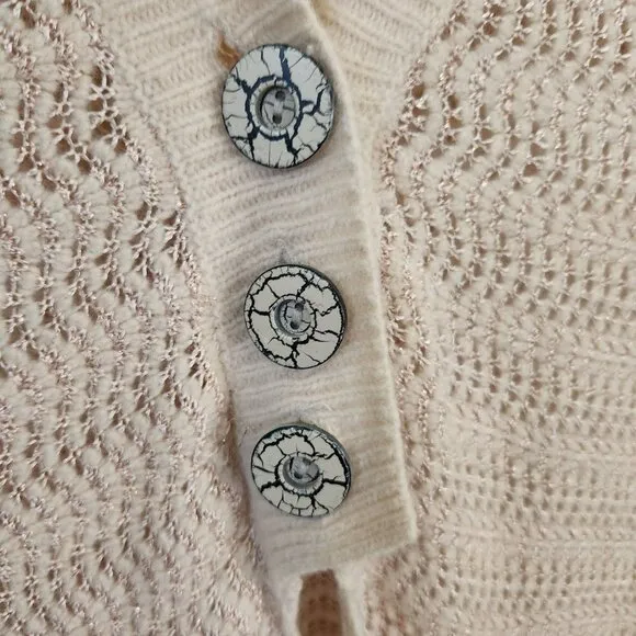 Free People Willow Caroline Bohemian Wool Angora Carjacking Sweater Size XS