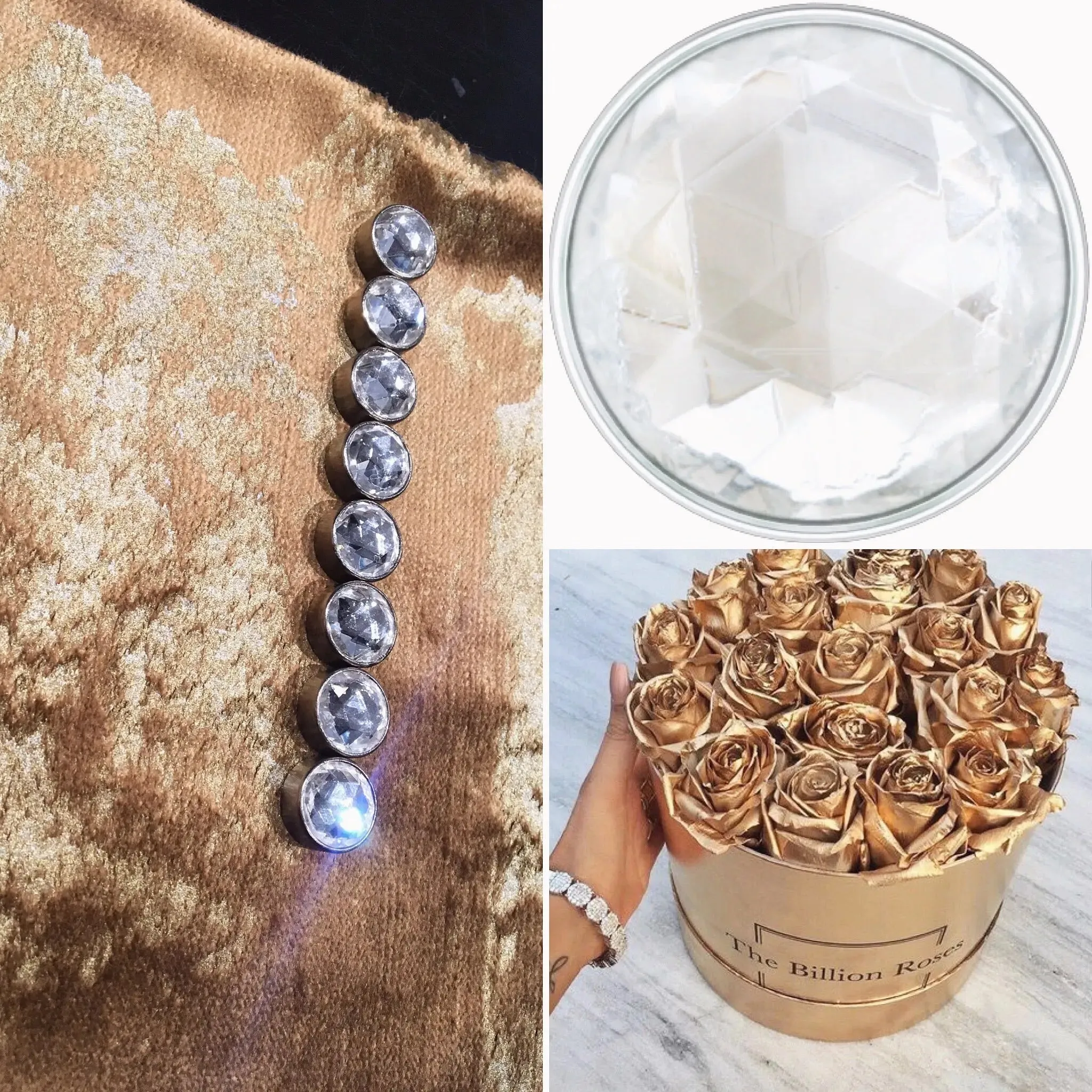 Genuine Bohemian Crystal White Diamond Upholstery Nail