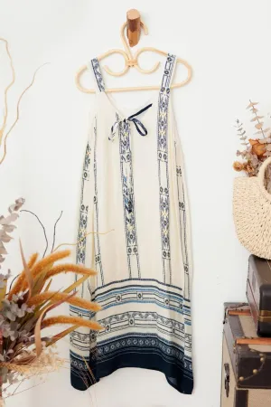Girls Ethnic Sleeveless Embroidery Back Tie Dress