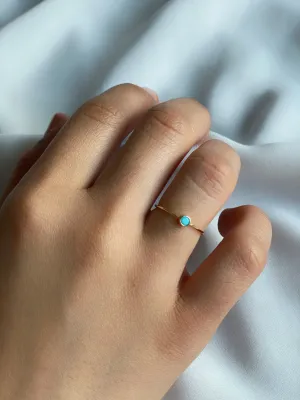 Gold Turquoise Minimalist Ring