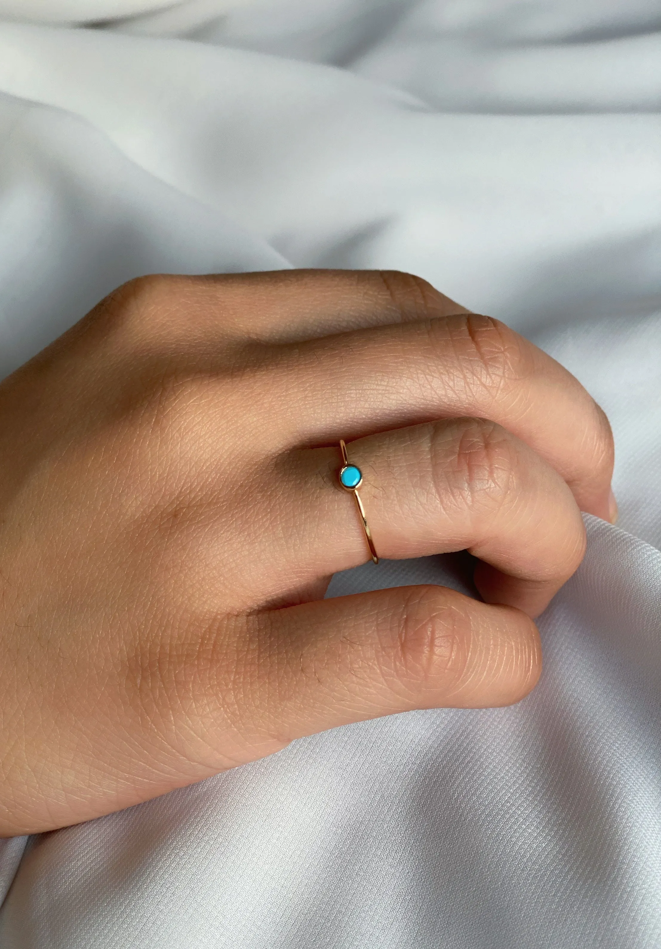 Gold Turquoise Minimalist Ring