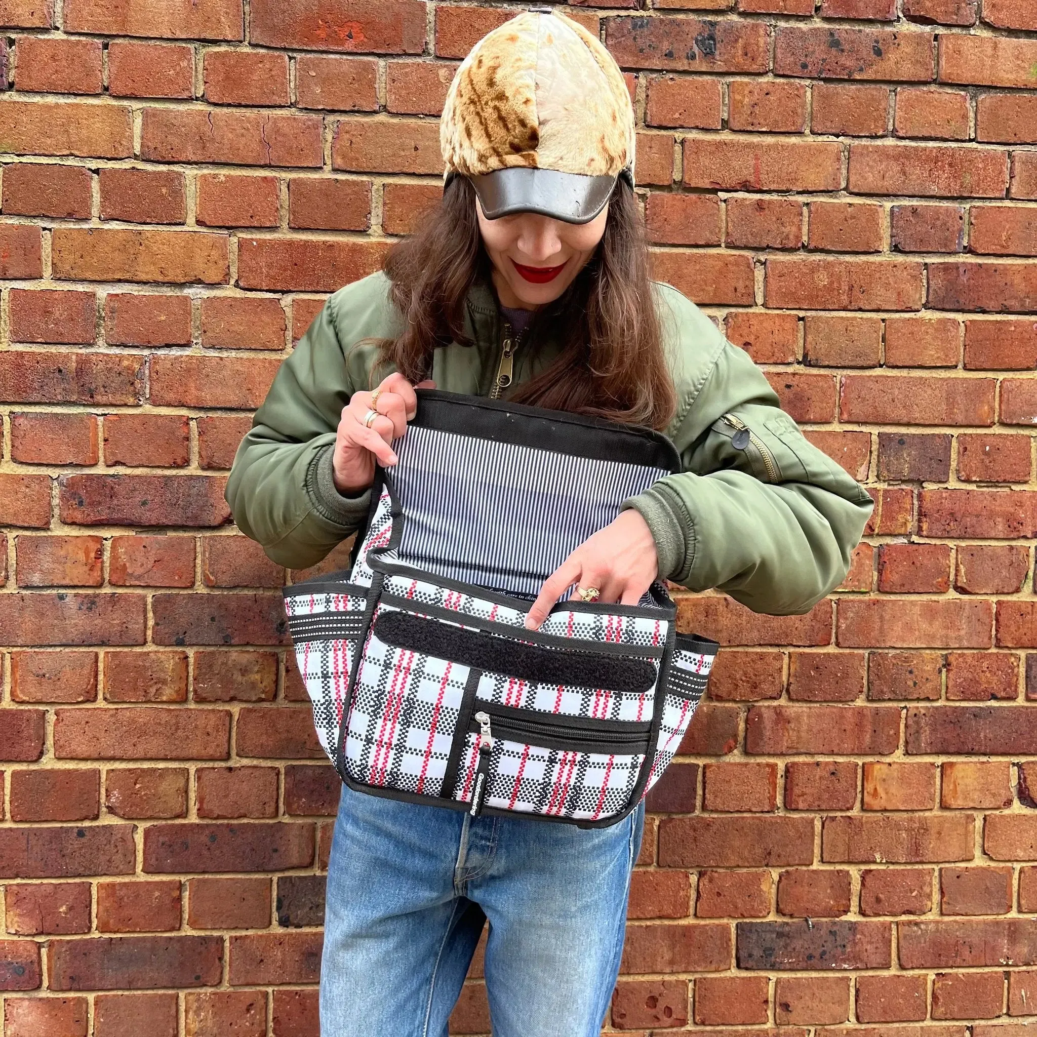 Goodordering Eco Tartan handle bar bag