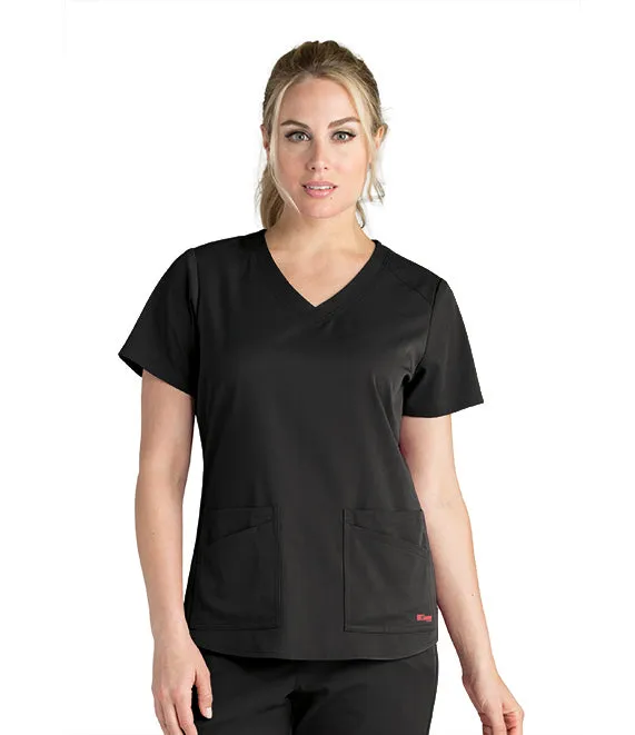 GREY'S ANATOMY WOMEN'S 4 POCKET V-NECK YOKE TOP