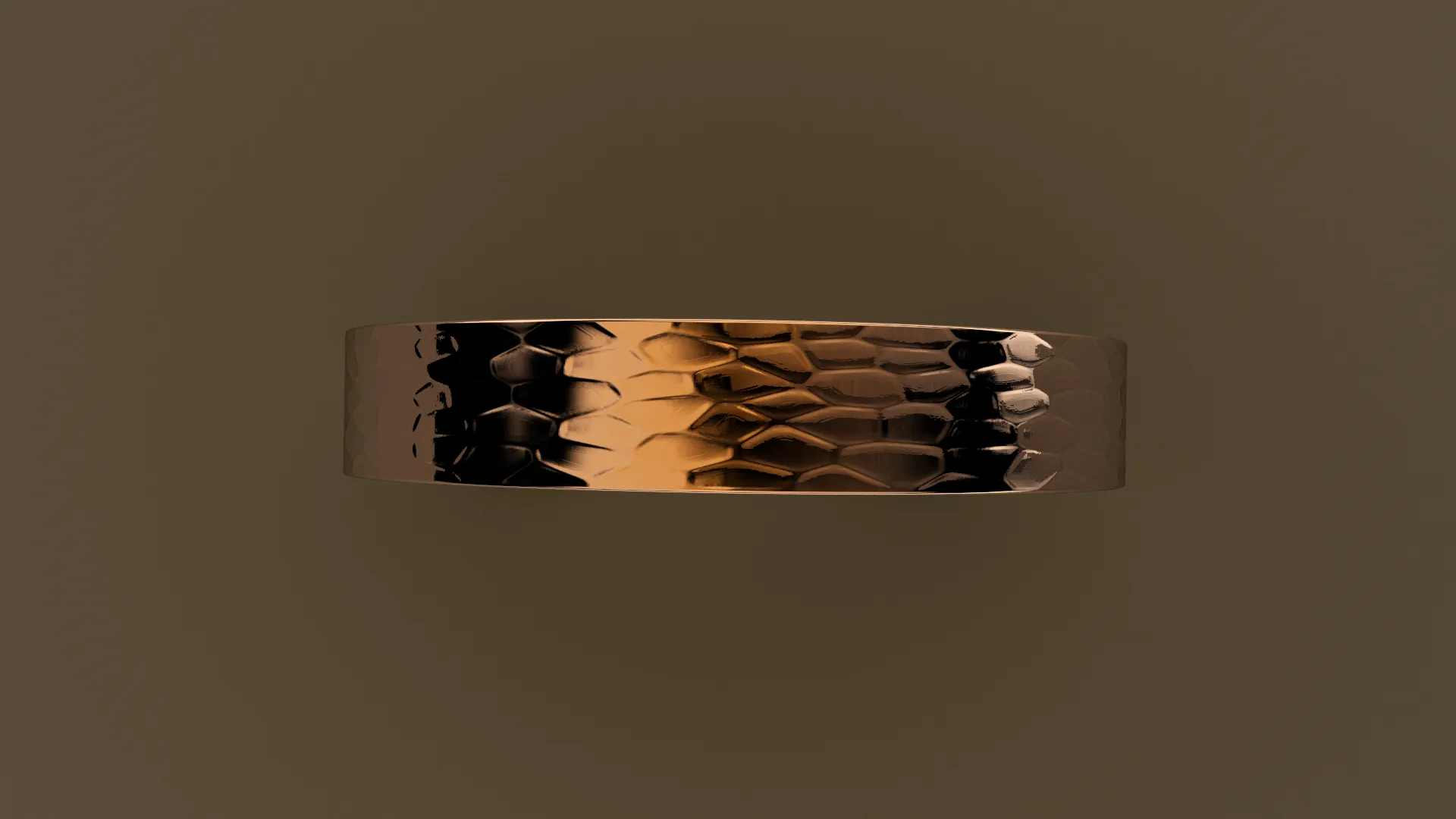 Hammered Rose Gold 4mm Flat Wedding Band