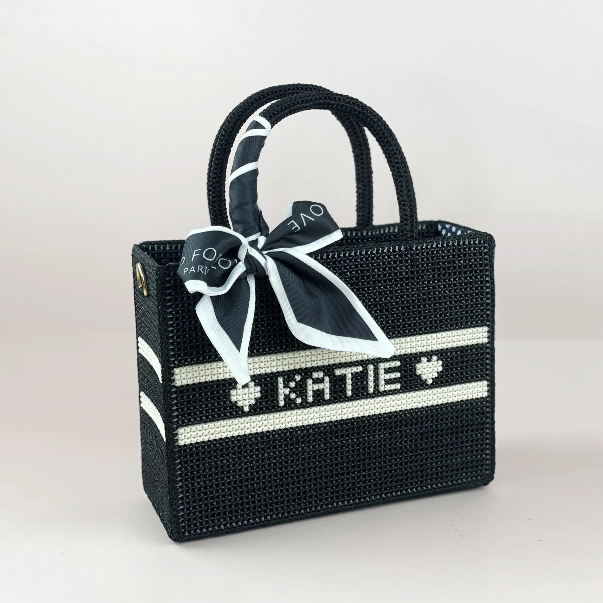 Handmade Cross-Stitch Bag for Women, Embroidery name, Personalized Custom Bag