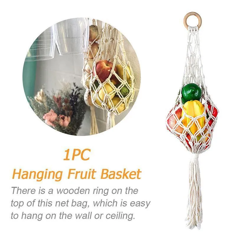Hanging String Storage Basket 1PC 2Colours Mesh Net Bag