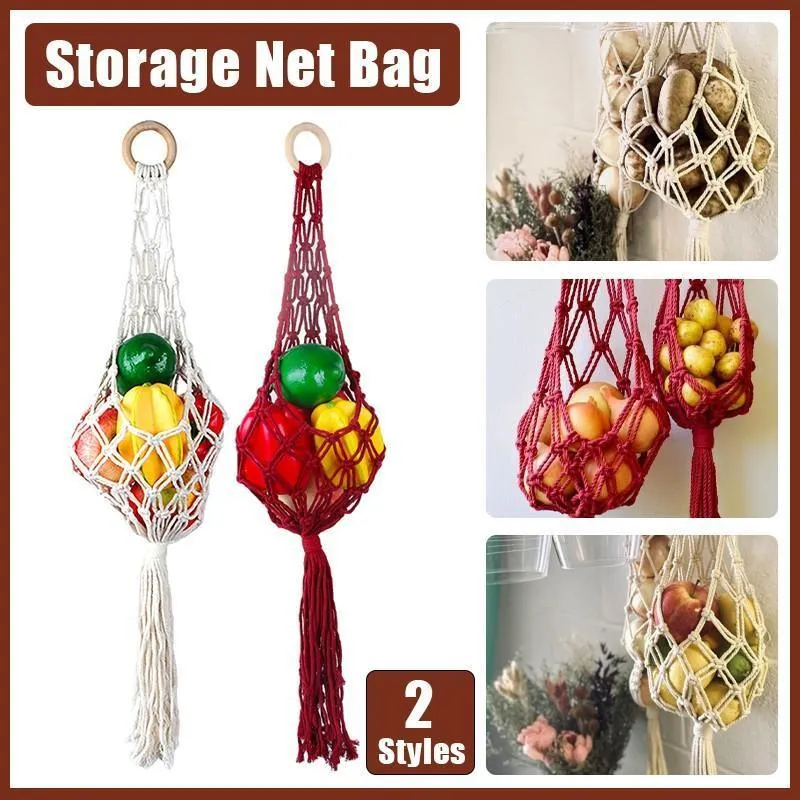Hanging String Storage Basket 1PC 2Colours Mesh Net Bag