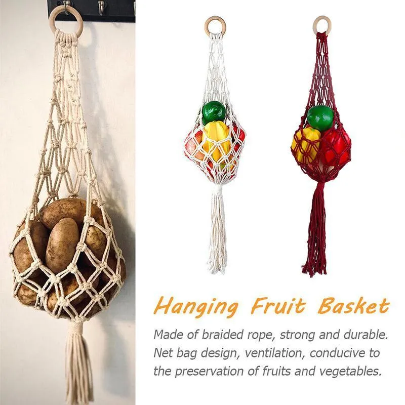 Hanging String Storage Basket 1PC 2Colours Mesh Net Bag