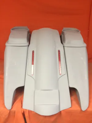 Harley Davidson 5" Fifty Five Extended Stretched Saddlebag LED Fender Kit - Dual Cut Outs 6 x 9 Speaker Lids