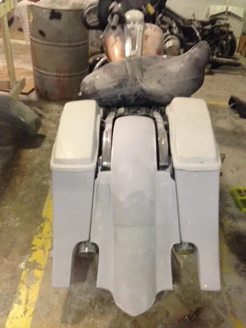 Harley Davidson 6" Extended Stretched Out & Down Saddlebags   Fender - No Lids 2014 - 2018  Model Style Bags - Dual Cut Outs.