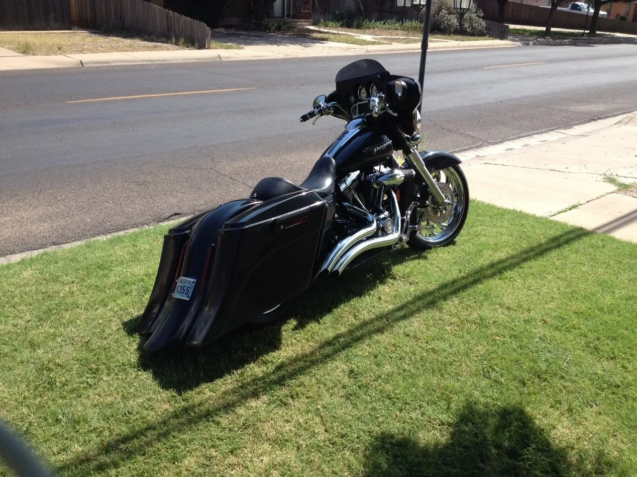 Harley Davidson 6" Extended Stretched Saddlebags Out & Down- Dual Cut Outs