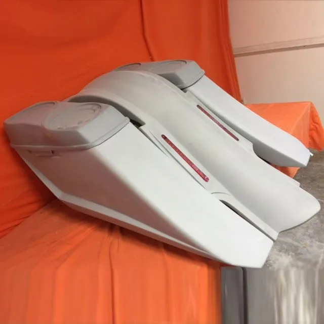 Harley Davidson 6" Trendsetter Extended Saddlebag LED Fender Kit - No Cut Outs   Dual 6 X 9 Speaker Lids / 2014